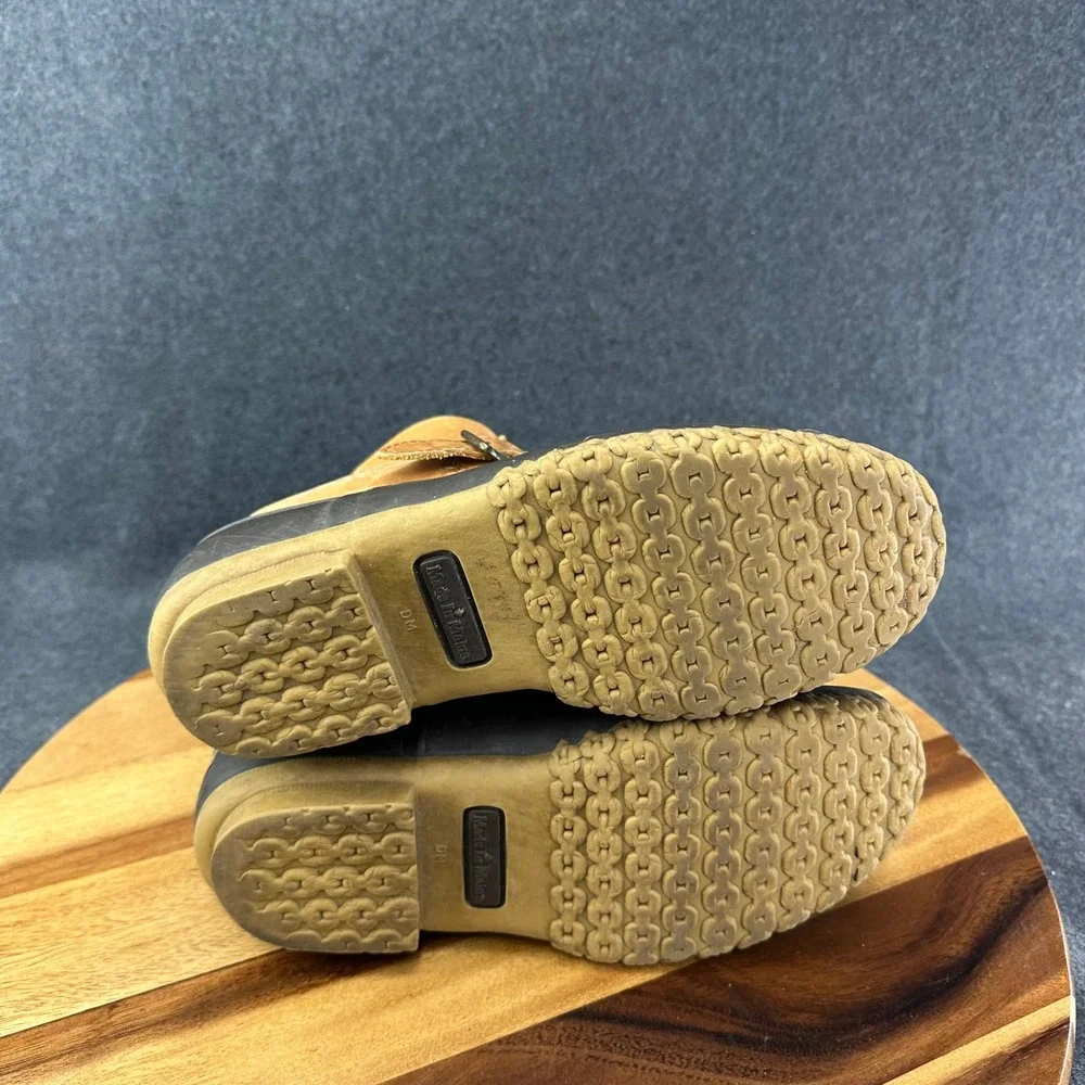 LL Bean Lounger Boots Mens 8 M Tan Brown Buckle Strap Duck Boots Made in Maine
